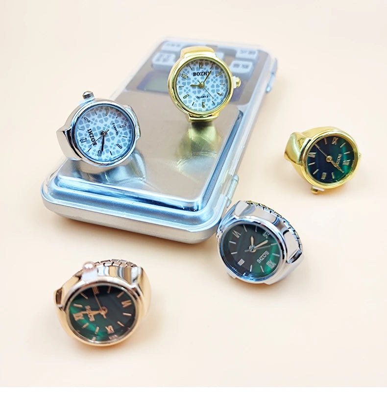 AuraRing™ Vintage Finger Watch – Quartz Ring Accessory for Men & Women